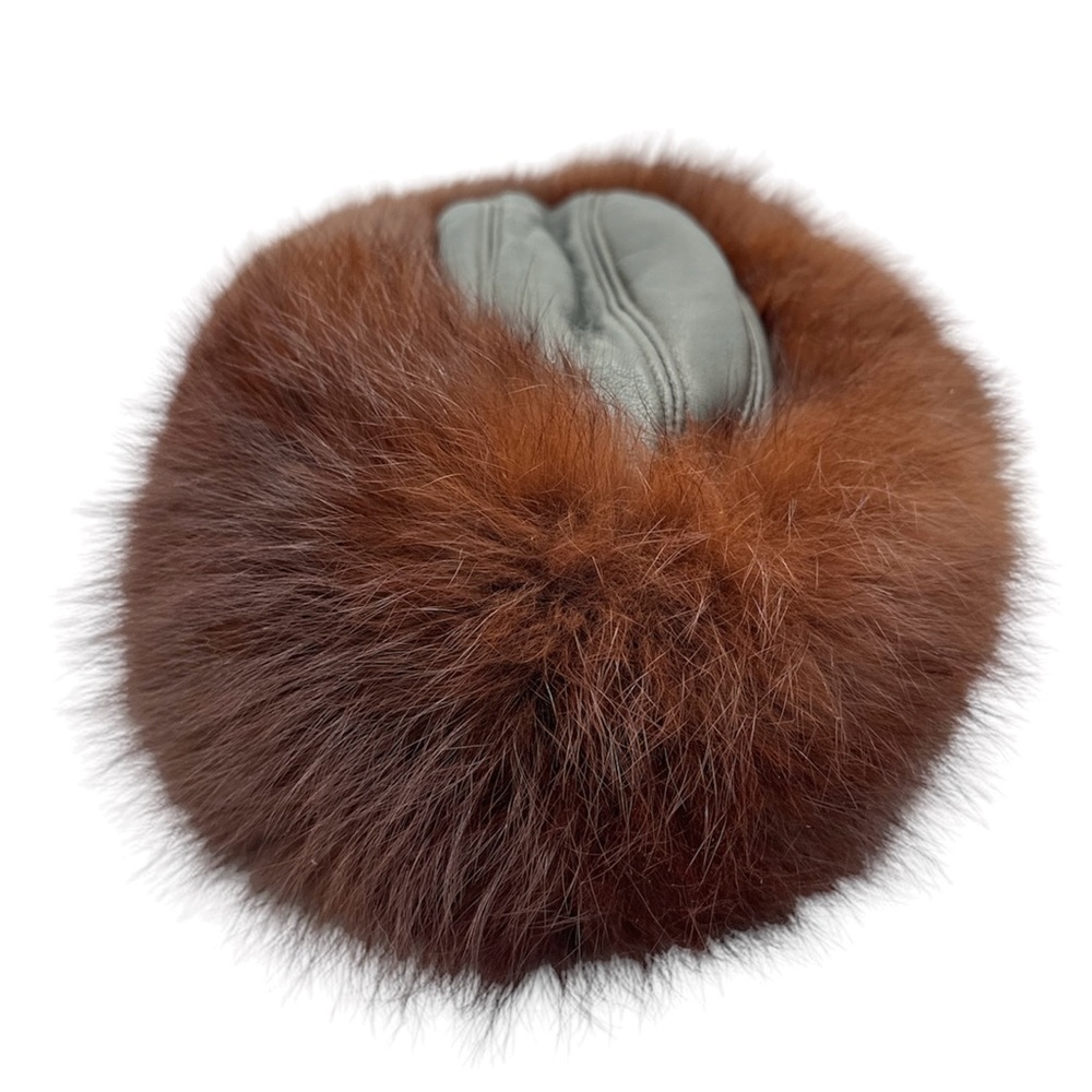 Papakha Kubanka Brown Leather and Fur Winter Hat